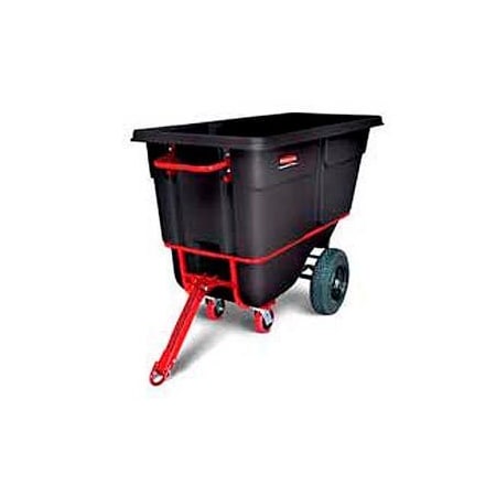 Rubbermaid Commercial Products Rubbermaid® Heavy Duty Towable Plastic Tilt Truck, 1 Cu. Yd. Cap, 2100 Lbs. Cap, Black FG131641BLA